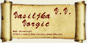 Vasiljka Vorgić vizit kartica